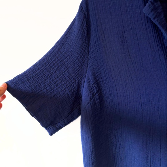 Minimum Karen-Louise Short Sleeve Blouse Medieval Blue Size S - Picture 4 of 6